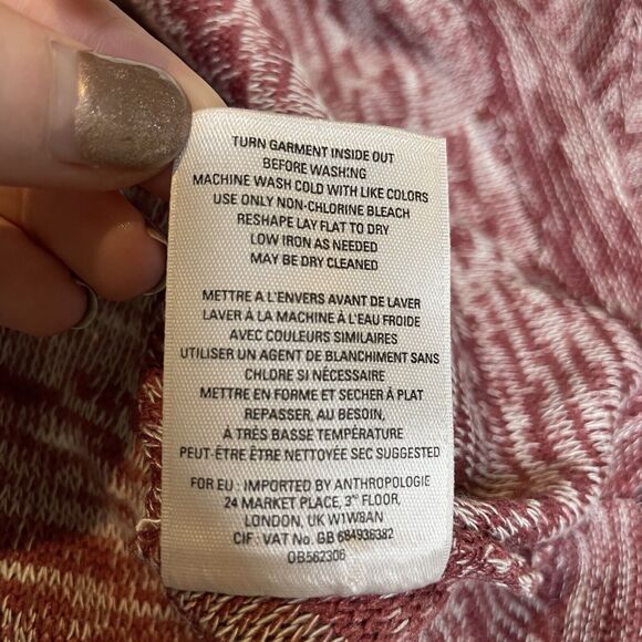 Postmark Anthropologie Malu Top Spacedye Cold Shoulder Knit Top Sweater Maroon S - Picture 12 of 12